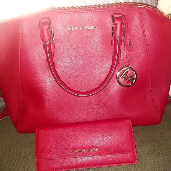 NWT Michael Michael Kors Lg TZ Satchel "CIARA" w/ matched  Wallet - Picture 6 of 10